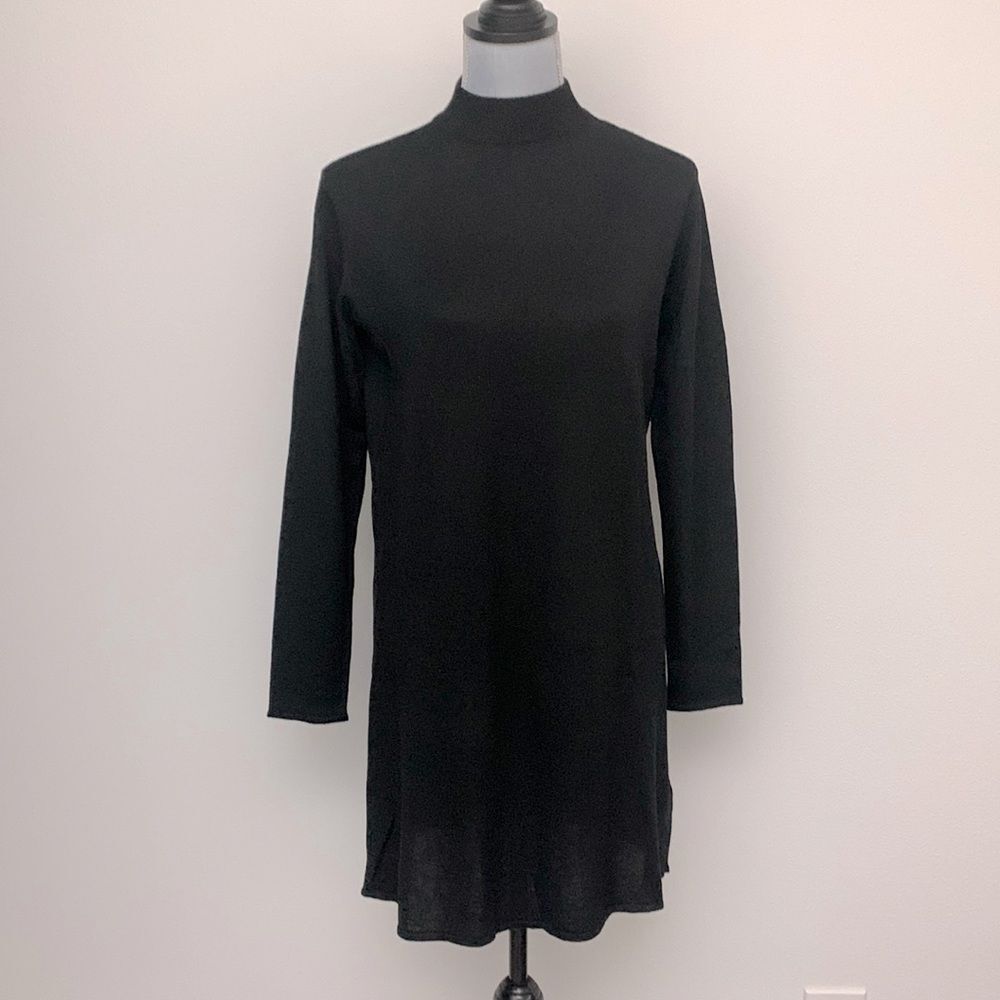 H&M timeless sweater dress black mock neck long sleeves women’s size medium
